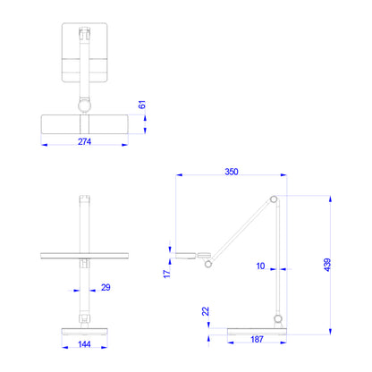 ΦΩΤΙΣΤΙΚΟ ΓΡΑΦΕΙΟΥ LED BLAIN PRO ΑΣΗΜΙ ΜΑΤ ABS 35x43,9εκ