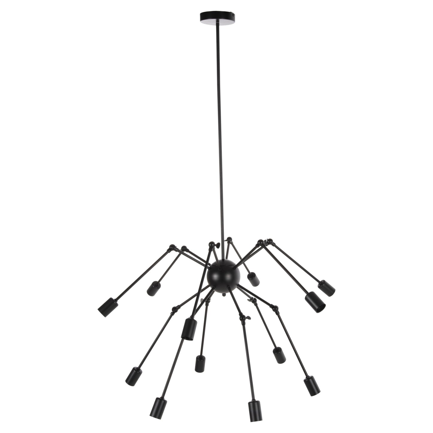 CEILING LIGHT 12-LIGHT BLACK METAL ARTICULATED ARMS Ø92x120