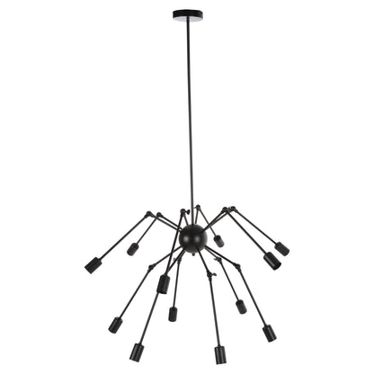 CEILING LIGHT 12-LIGHT BLACK METAL ARTICULATED ARMS Ø92x120