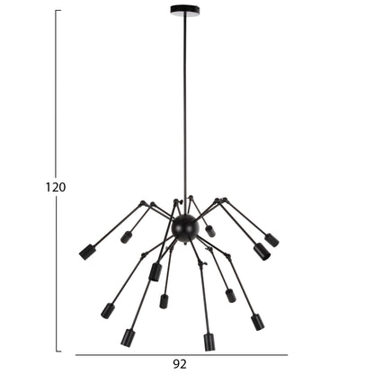 CEILING LIGHT 12-LIGHT BLACK METAL ARTICULATED ARMS Ø92x120