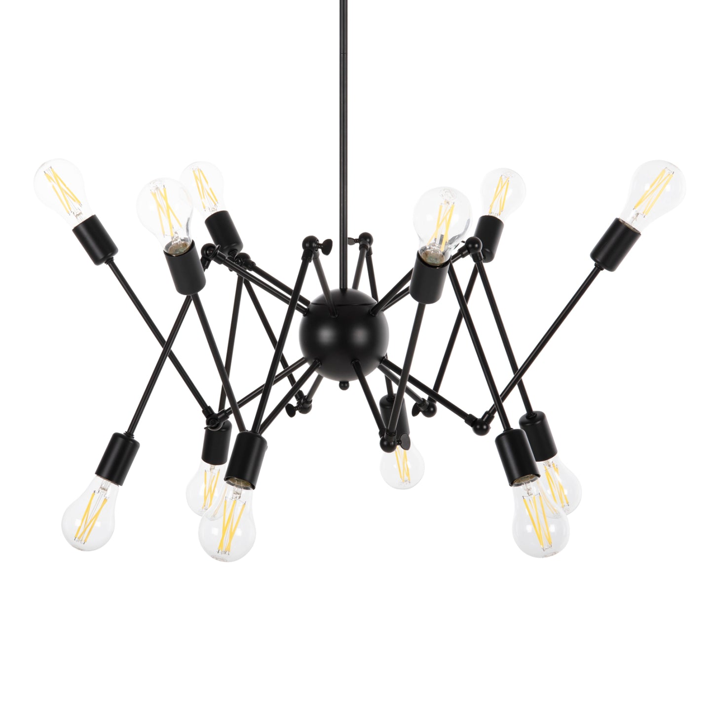 CEILING LIGHT 12-LIGHT BLACK METAL ARTICULATED ARMS Ø92x120