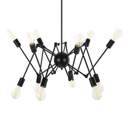 CEILING LIGHT 12-LIGHT BLACK METAL ARTICULATED ARMS Ø92x120