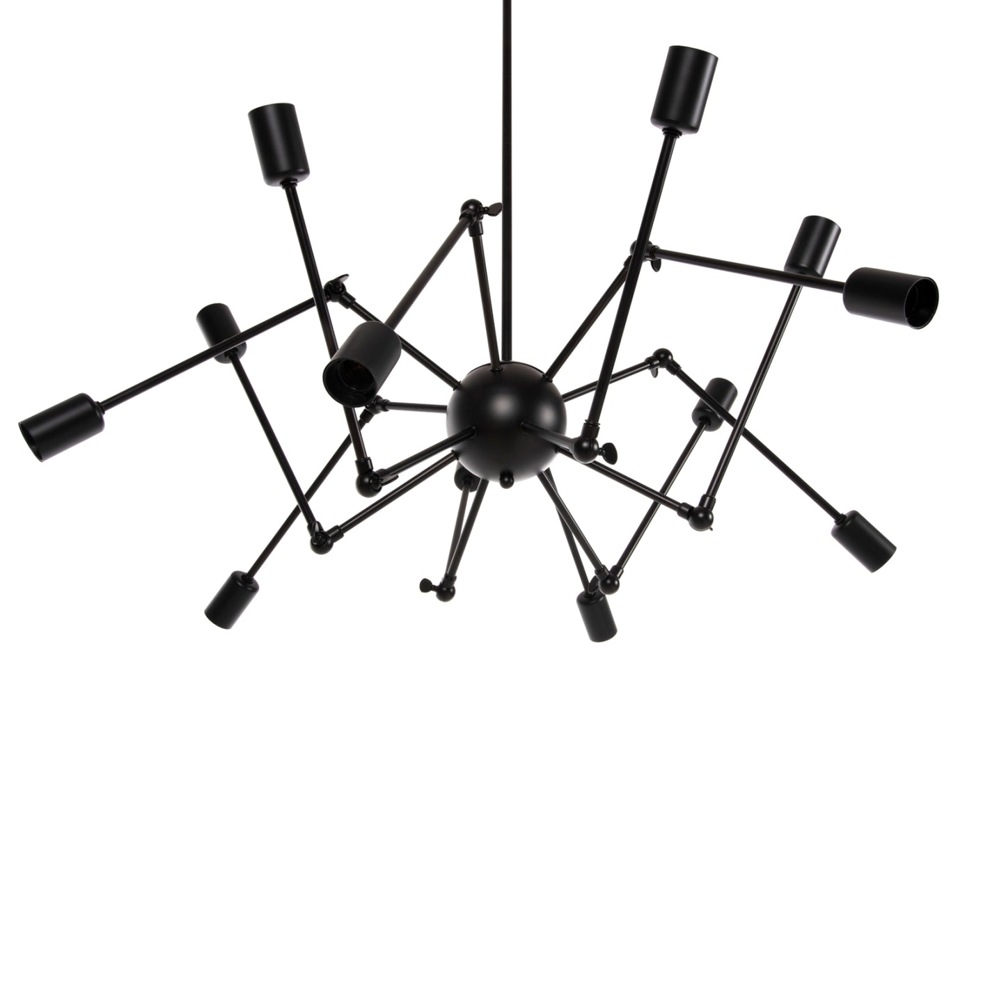 CEILING LIGHT 12-LIGHT BLACK METAL ARTICULATED ARMS Ø92x120