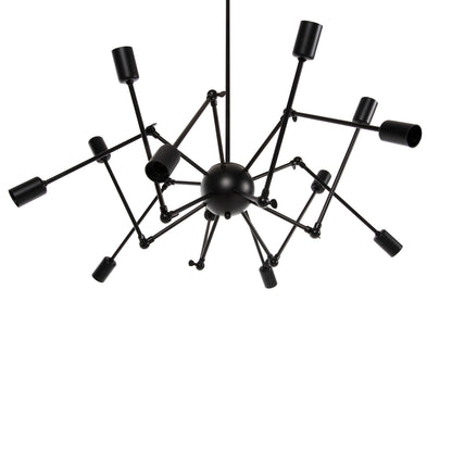CEILING LIGHT 12-LIGHT BLACK METAL ARTICULATED ARMS Ø92x120