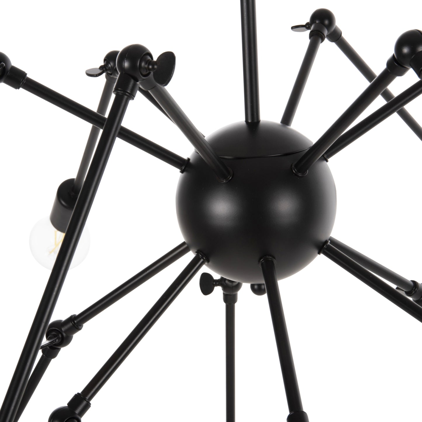 CEILING LIGHT 12-LIGHT BLACK METAL ARTICULATED ARMS Ø92x120