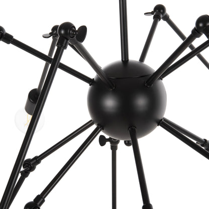 CEILING LIGHT 12-LIGHT BLACK METAL ARTICULATED ARMS Ø92x120