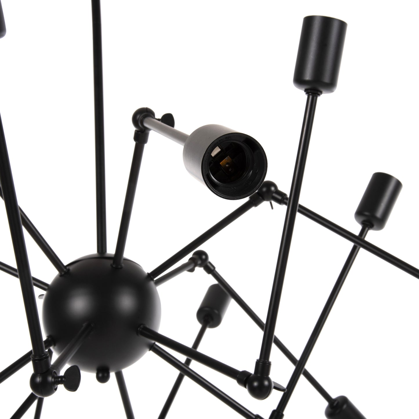 CEILING LIGHT 12-LIGHT BLACK METAL ARTICULATED ARMS Ø92x120