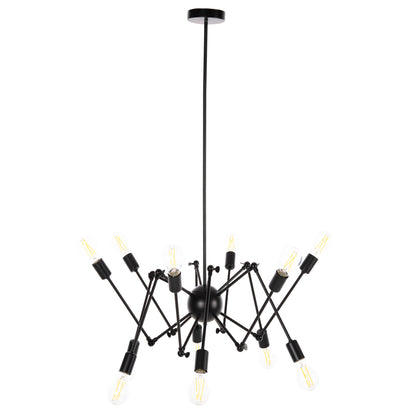 CEILING LIGHT 12-LIGHT BLACK METAL ARTICULATED ARMS Ø92x120