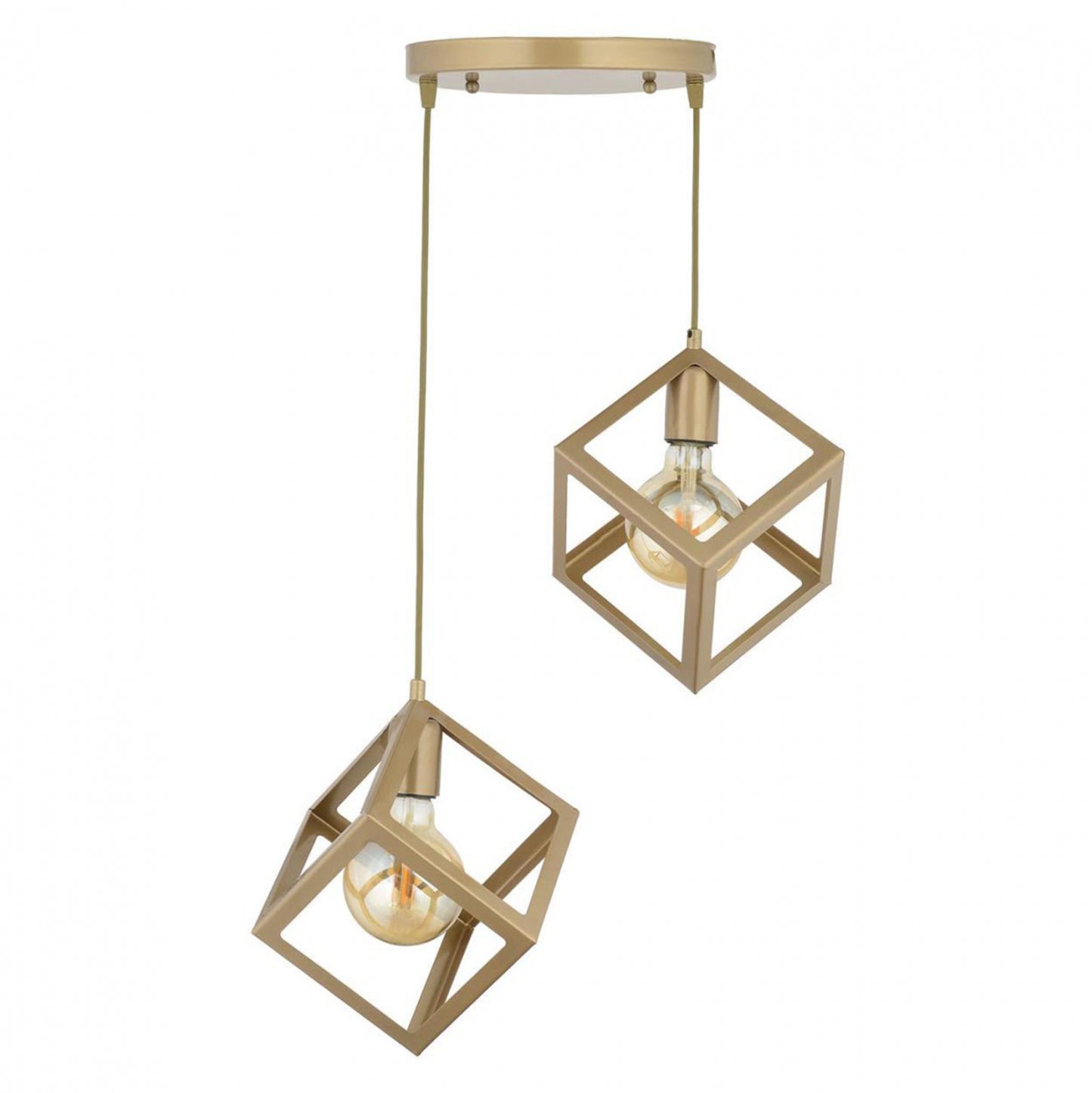 CEILING LIGHT 2-LIGHT METAL GOLD 35x80cm