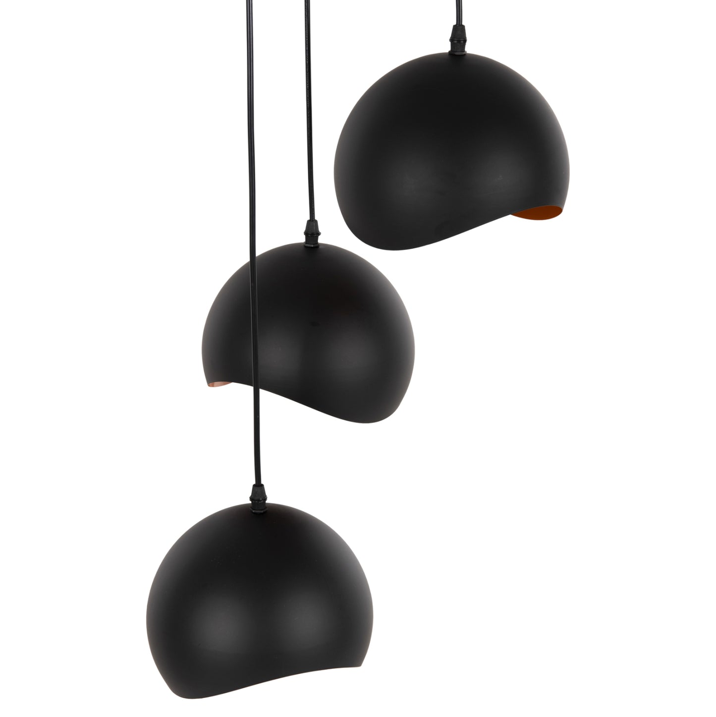 CEILING LIGHT 3-LIGHT METAL SPHERES BLACK ORANGE D20x112