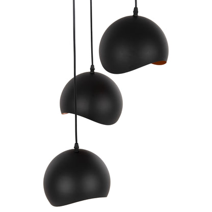 CEILING LIGHT 3-LIGHT METAL SPHERES BLACK ORANGE D20x112