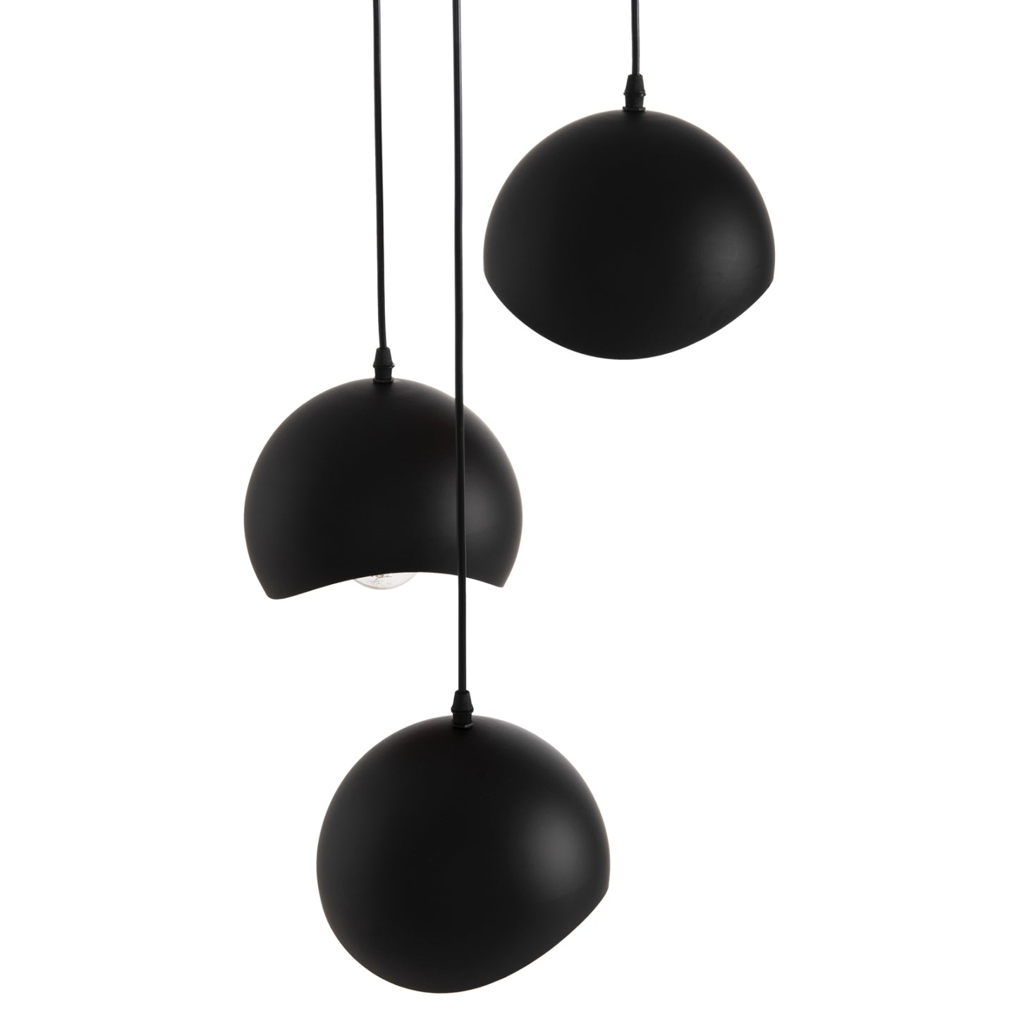 CEILING LIGHT 3-LIGHT METAL SPHERES BLACK ORANGE D20x112