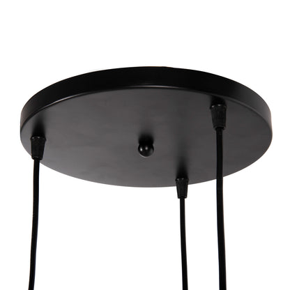CEILING LIGHT 3-LIGHT METAL SPHERES BLACK ORANGE D20x112