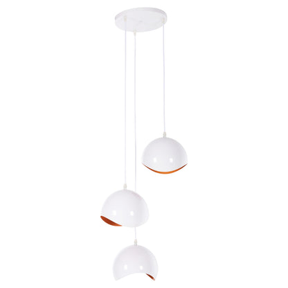 CEILING LIGHT 3-LIGHT METAL SPHERES WHITE ORANGE Ø20x112