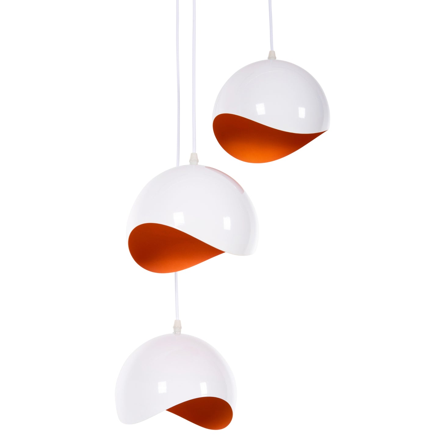 CEILING LIGHT 3-LIGHT METAL SPHERES WHITE ORANGE Ø20x112