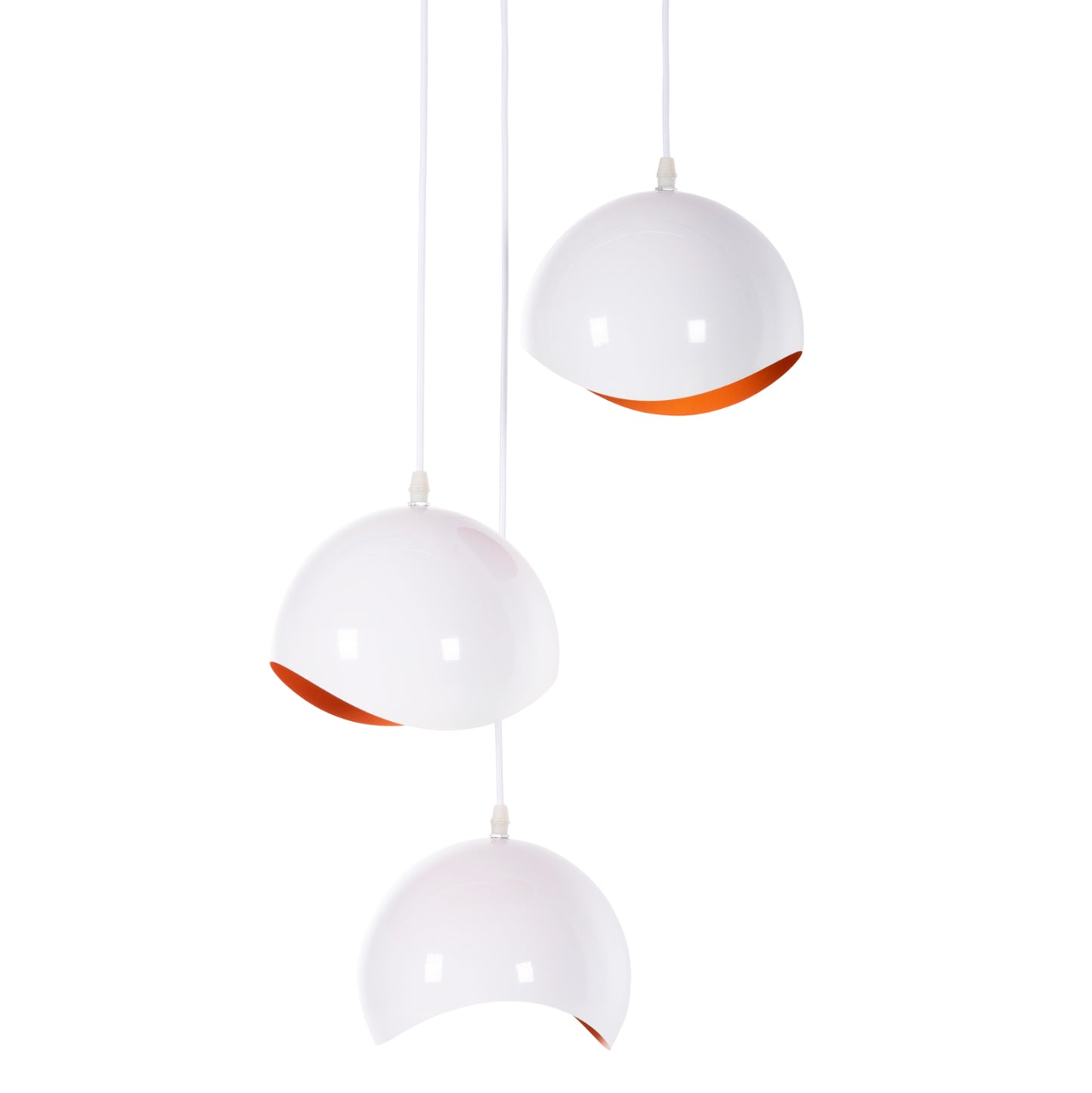 CEILING LIGHT 3-LIGHT METAL SPHERES WHITE ORANGE Ø20x112