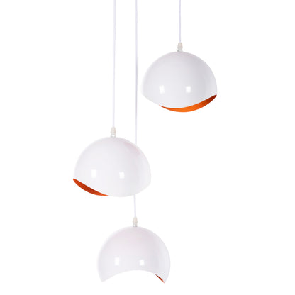 CEILING LIGHT 3-LIGHT METAL SPHERES WHITE ORANGE Ø20x112