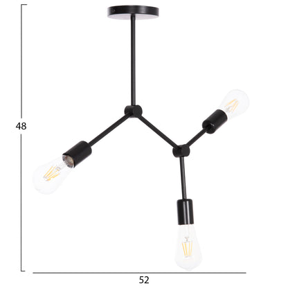 ΦΩΤΙΣΤΙΚΟ ΟΡΟΦΗΣ 3ΦΩΤΟ LIGHTY ΜΕΤΑΛΛΟ ΣΕ ΜΑΥΡΟ 52x5x48