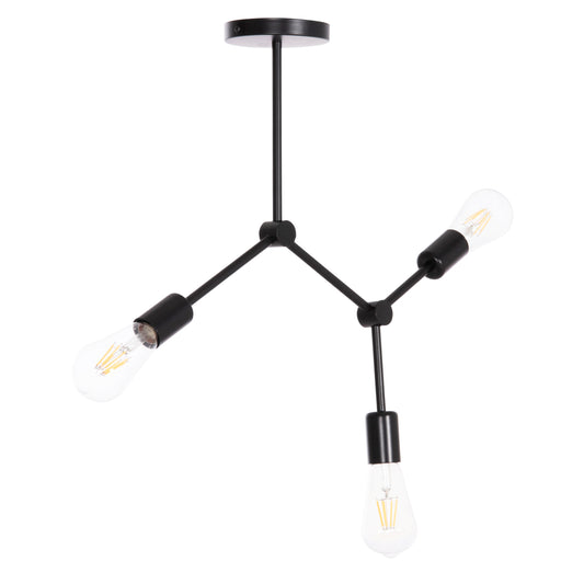 ΦΩΤΙΣΤΙΚΟ ΟΡΟΦΗΣ 3ΦΩΤΟ LIGHTY ΜΕΤΑΛΛΟ ΣΕ ΜΑΥΡΟ 52x5x48