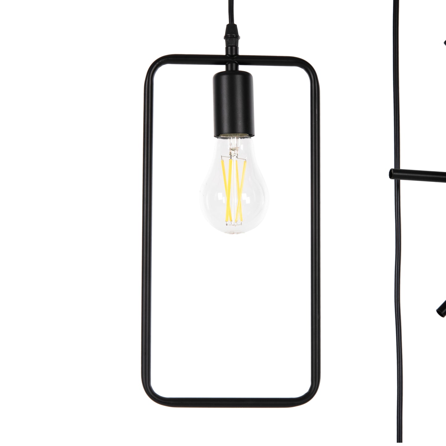 CEILING LIGHT 4-LIGHT BLACK METAL SHAPES 70x38x106