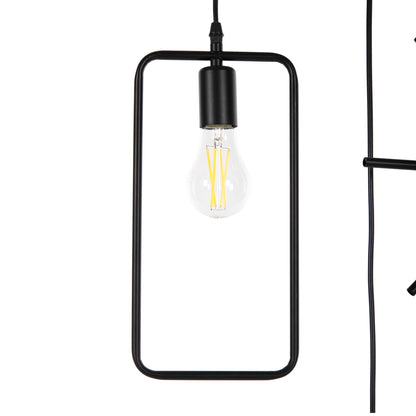 CEILING LIGHT 4-LIGHT BLACK METAL SHAPES 70x38x106