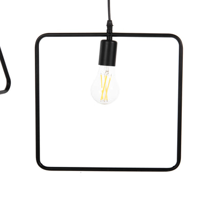 CEILING LIGHT 4-LIGHT BLACK METAL SHAPES 70x38x106