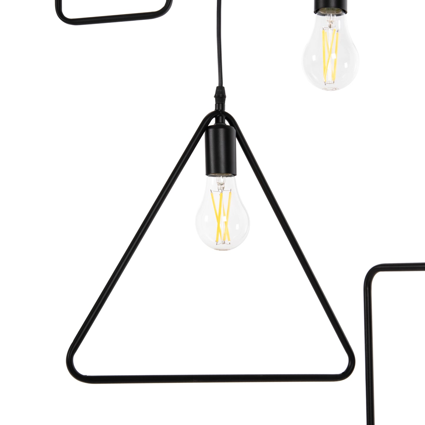 CEILING LIGHT 4-LIGHT BLACK METAL SHAPES 70x38x106