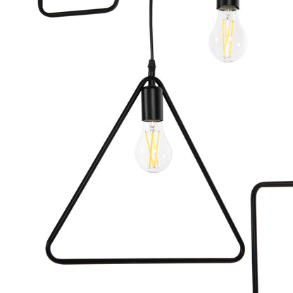 CEILING LIGHT 4-LIGHT BLACK METAL SHAPES 70x38x106