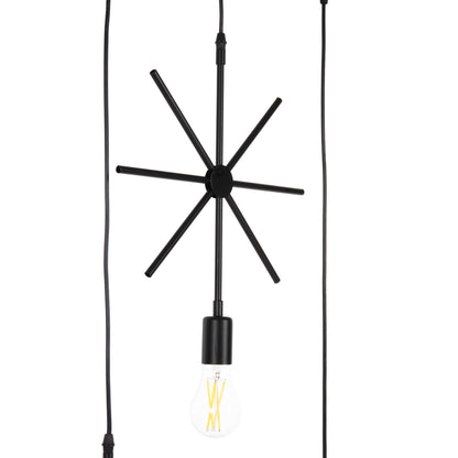 CEILING LIGHT 4-LIGHT BLACK METAL SHAPES 70x38x106
