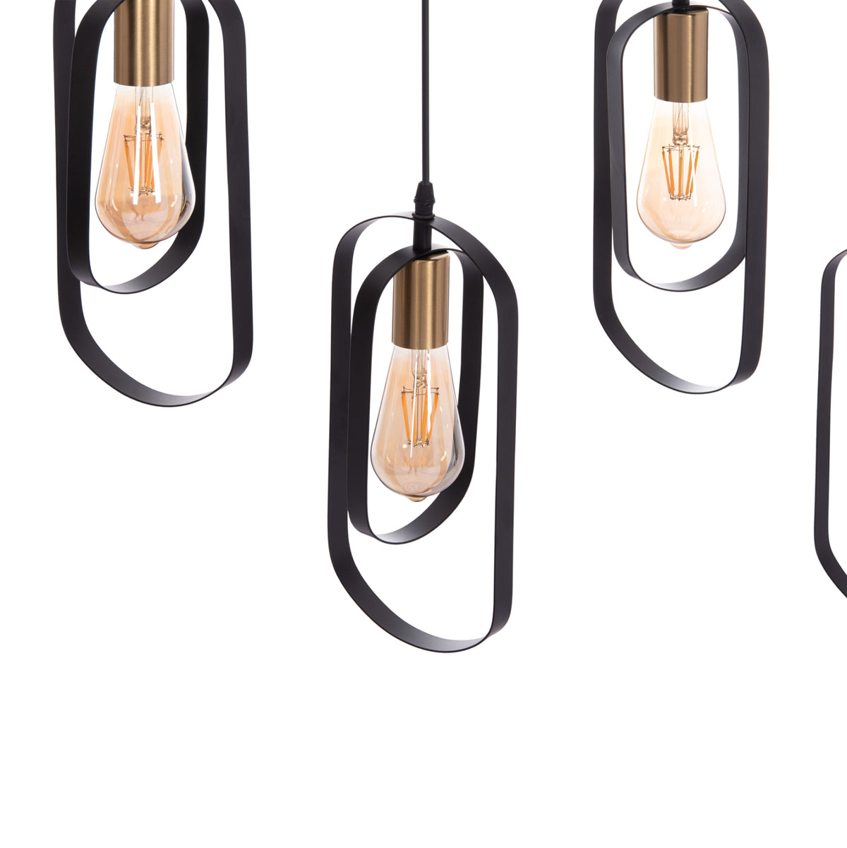 5-LIGHT CEILING LAMP BIUT BLACK METAL GOLD SOCKET 80x6x138