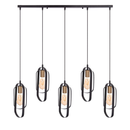 5-LIGHT CEILING LAMP BIUT BLACK METAL GOLD SOCKET 80x6x138