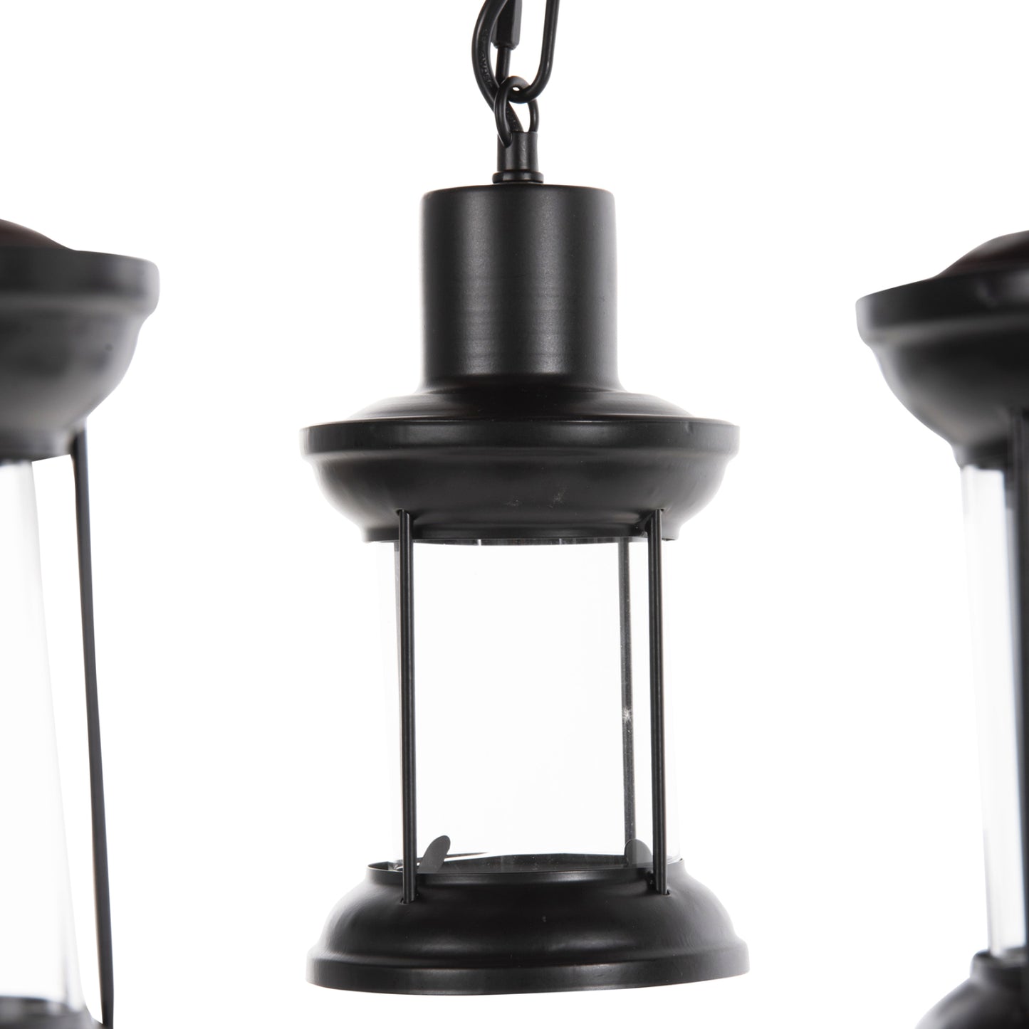 CEILING LIGHT 6-BULB WOOD METAL GLASS 119cm