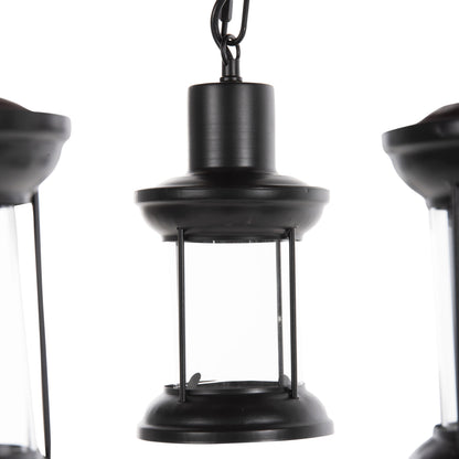 CEILING LIGHT 6-BULB WOOD METAL GLASS 119cm