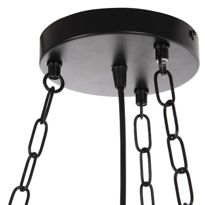 CEILING LIGHT 6-BULB WOOD METAL GLASS 119cm
