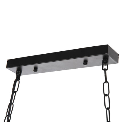 CEILING LIGHT 6-LIGHT PENDANT WOOD METAL GLASS 116cm