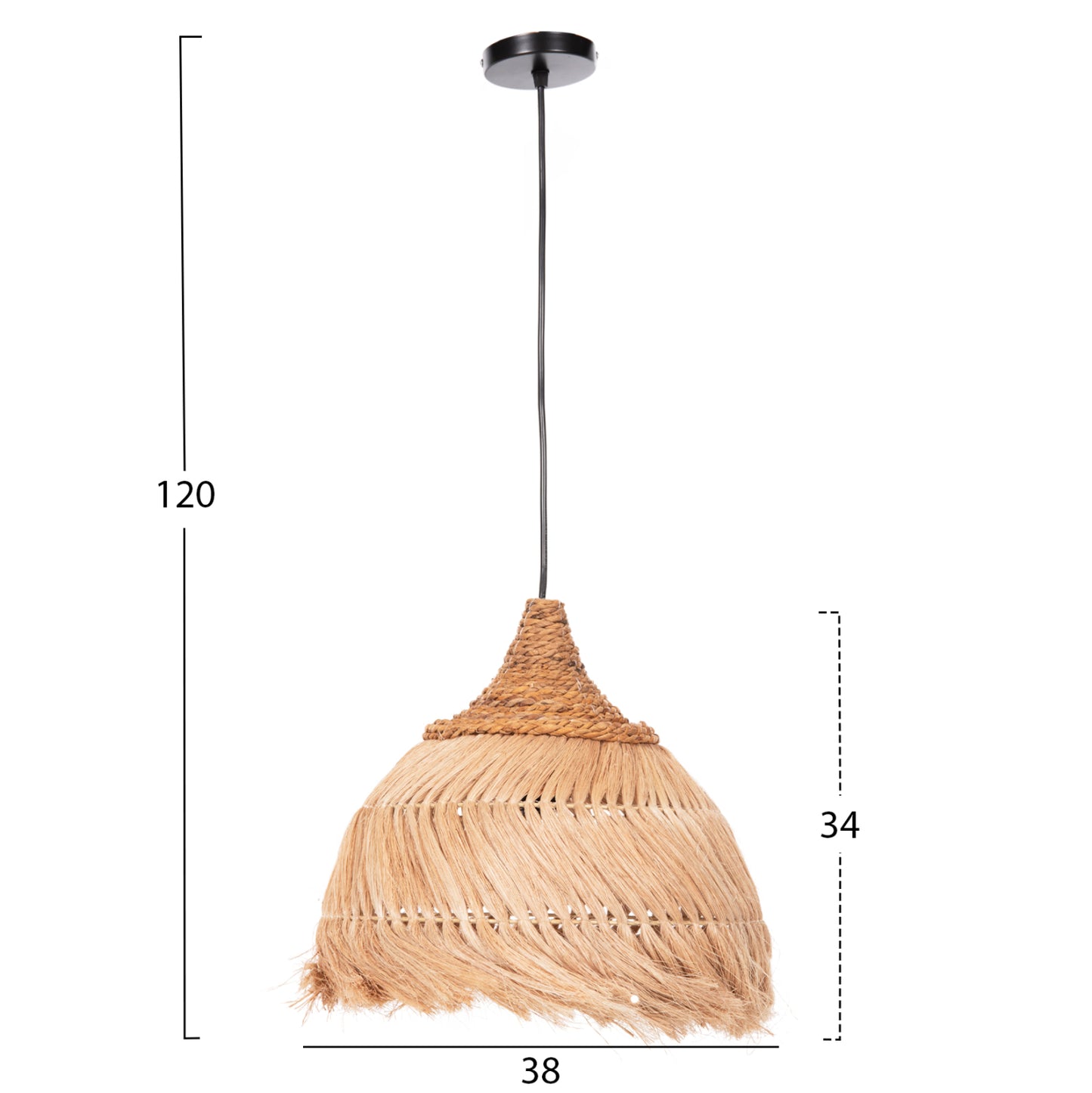 ΦΩΤΙΣΤΙΚΟ ΟΡΟΦΗΣ ΑΠΟ ΙΝΕΣ MENDONG GRASS ΣΕ ΦΥΣΙΚΟ Φ38x34-120