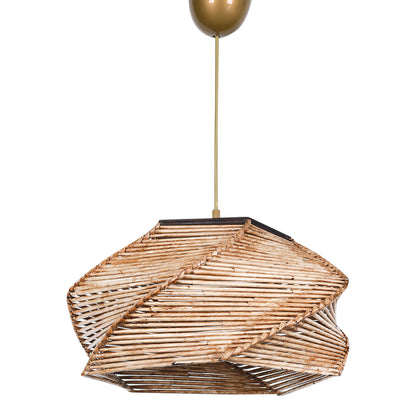 INDOOR CEILING LAMP PENDANT MADE OF WOOD AND BAMBOO NATURAL 36x36x65
