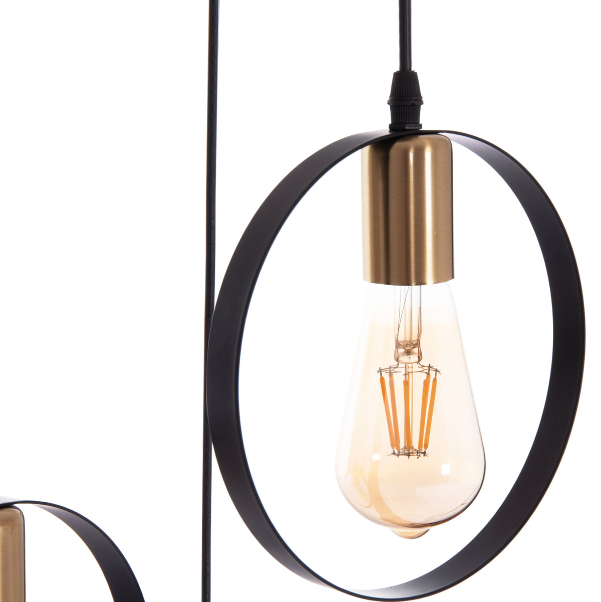 KRENT 3-LIGHT PENDANT CEILING LAMP BLACK GOLD Ø23.5x132