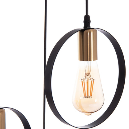 KRENT 3-LIGHT PENDANT CEILING LAMP BLACK GOLD Ø23.5x132