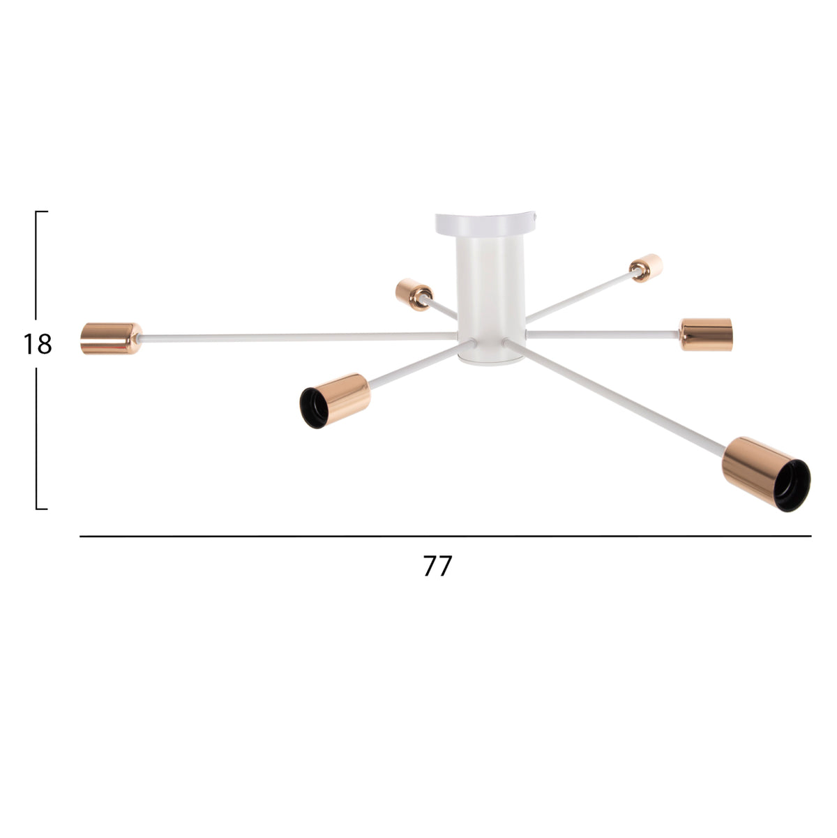 CEILING PENDANT LIGHT 6-LIGHT WHITE METAL 77x77x18