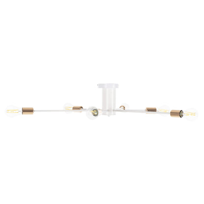 CEILING PENDANT LIGHT 6-LIGHT WHITE METAL 77x77x18