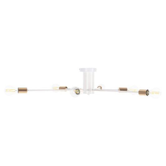 CEILING PENDANT LIGHT 6-LIGHT WHITE METAL 77x77x18