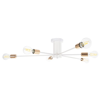 CEILING PENDANT LIGHT 6-LIGHT WHITE METAL 77x77x18
