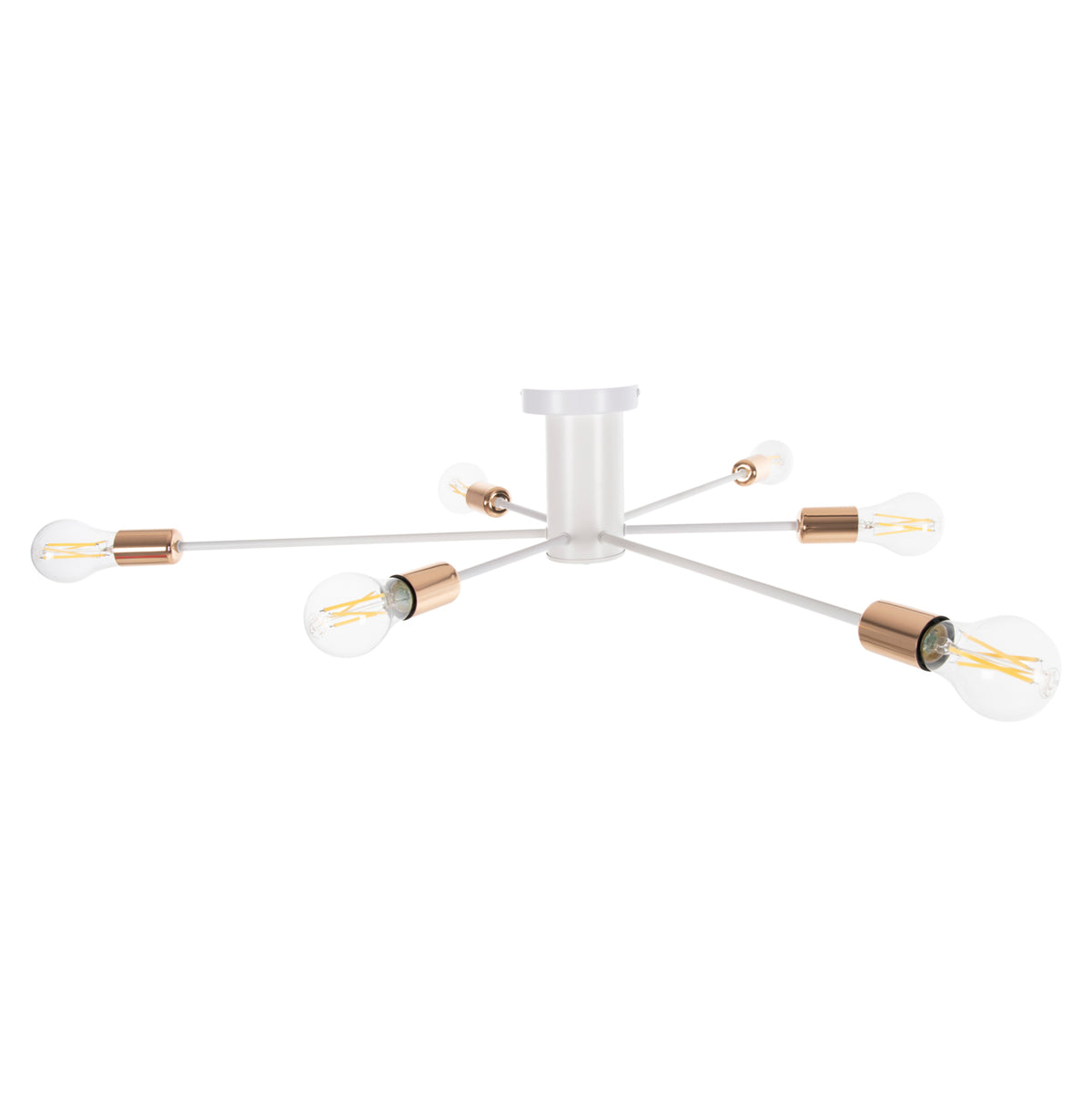 CEILING PENDANT LIGHT 6-LIGHT WHITE METAL 77x77x18