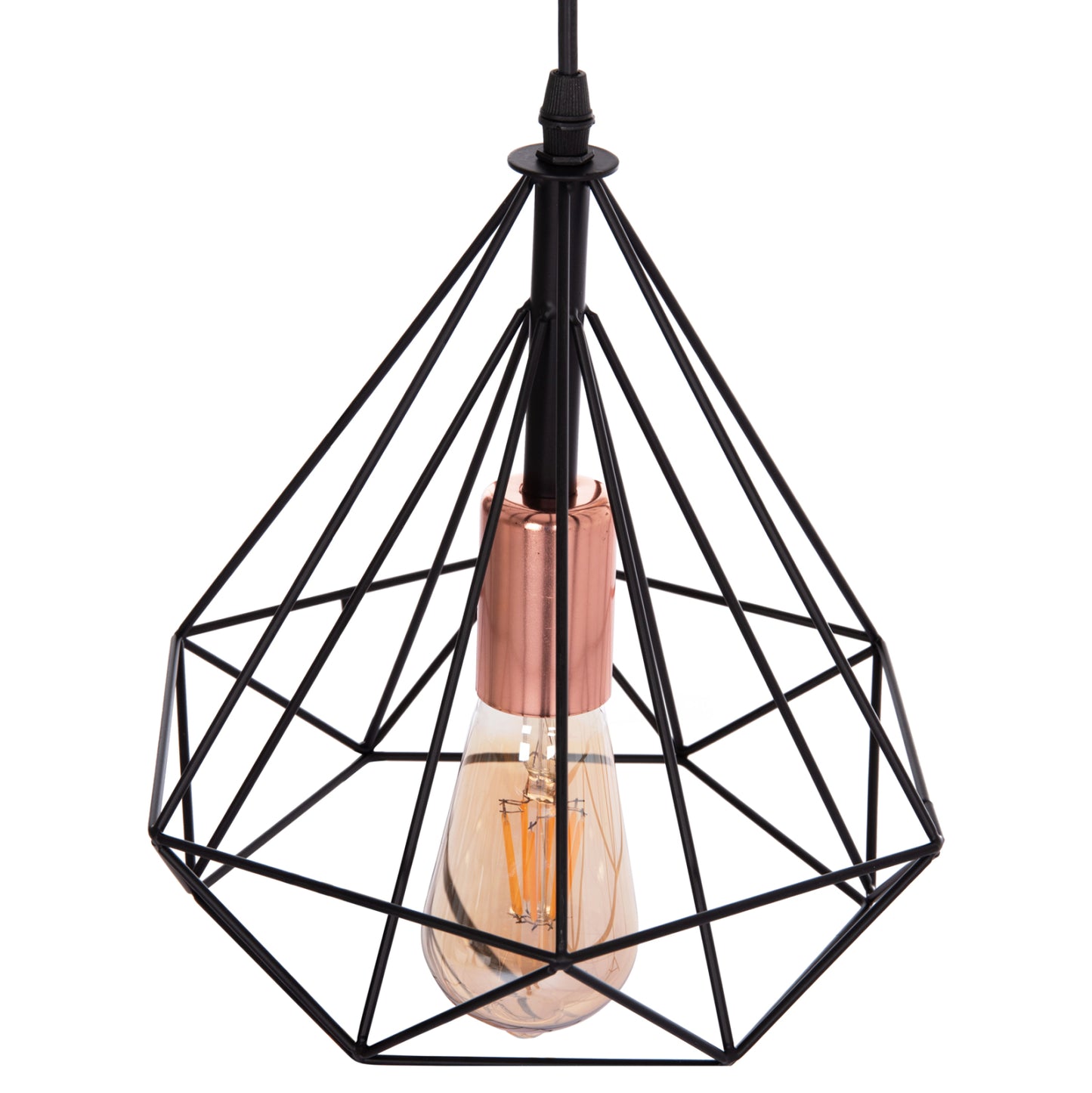 HANGING CEILING LIGHT 3-LIGHT BLACK METAL 25x22x123