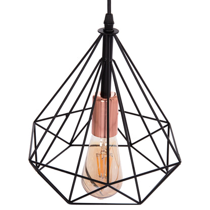 HANGING CEILING LIGHT 3-LIGHT BLACK METAL 25x22x123
