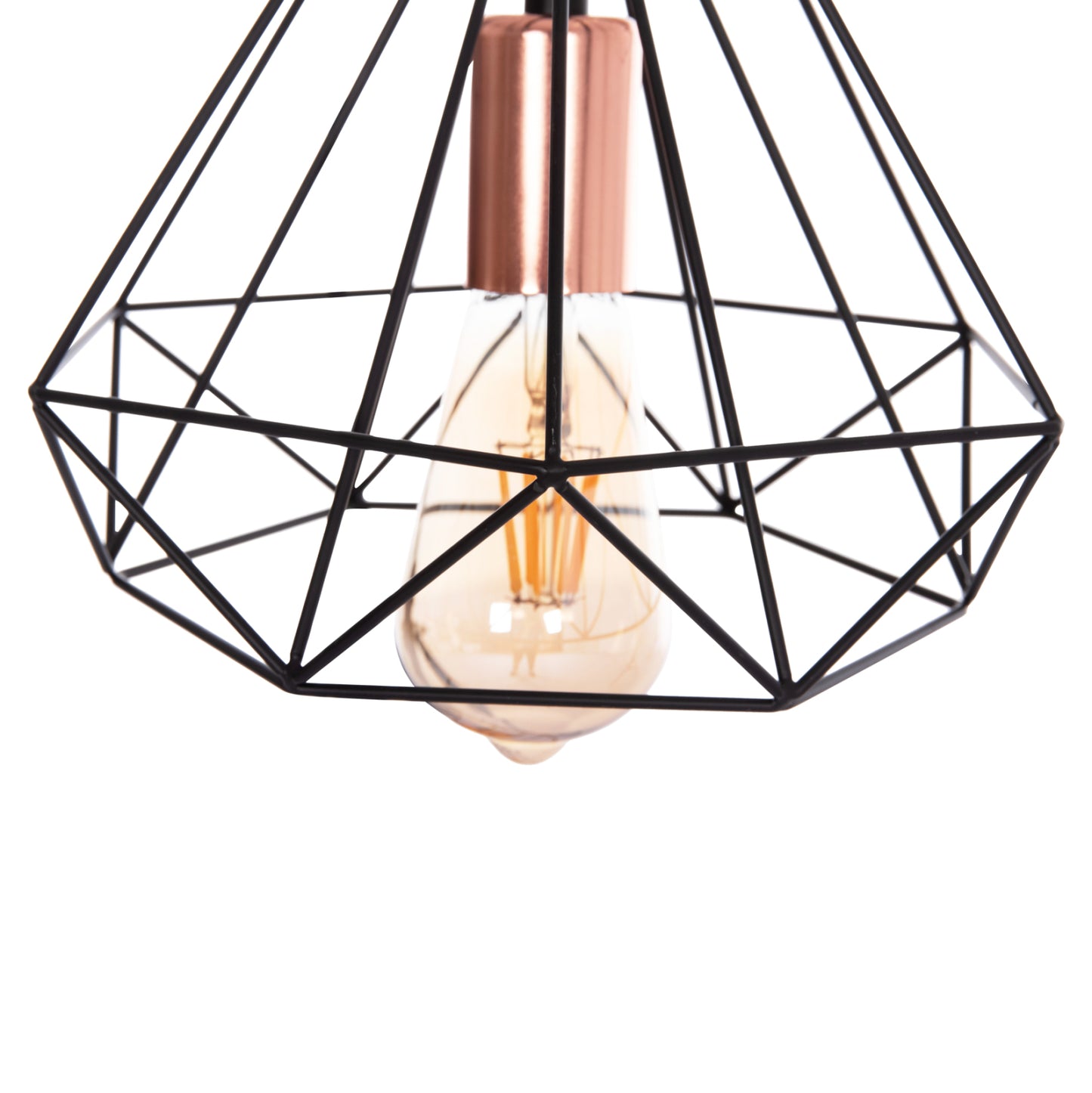 HANGING CEILING LIGHT 3-LIGHT BLACK METAL 25x22x123