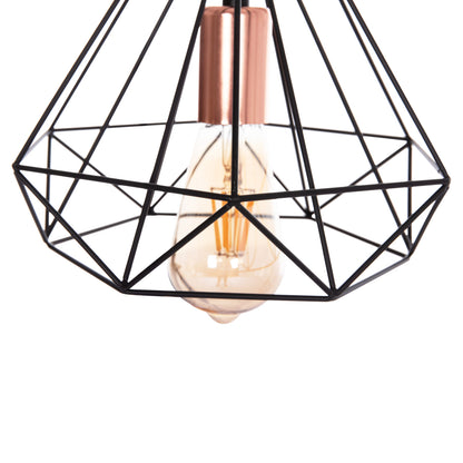 HANGING CEILING LIGHT 3-LIGHT BLACK METAL 25x22x123