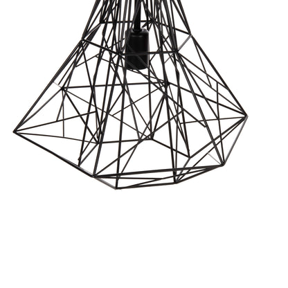 CEILING PENDANT LAMP BLACK METAL SHADE 40x35x130