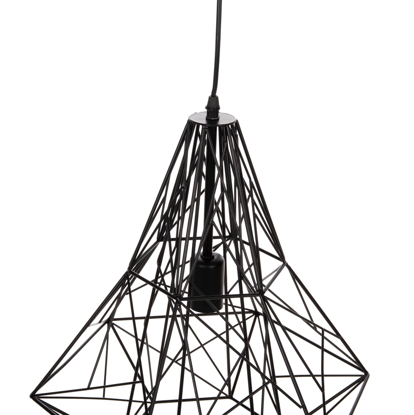 CEILING PENDANT LAMP BLACK METAL SHADE 40x35x130